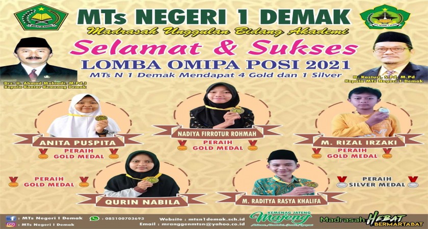 Perolehan medali dalam OMIPA POSI 2021