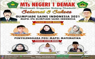 Siswa MTs Negeri 1 Demak mendapatkan Medali Emas